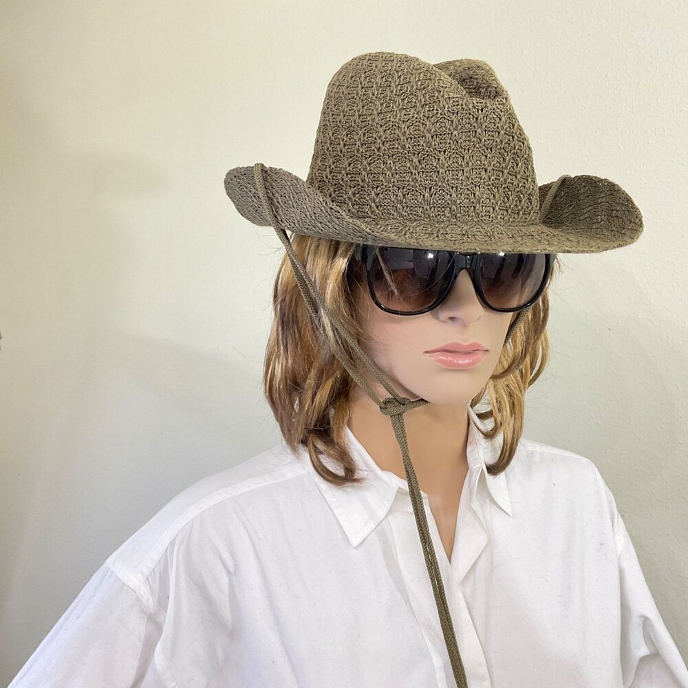 Kolob  Sunhat Woven Poly  Western Outback Green Travel One size